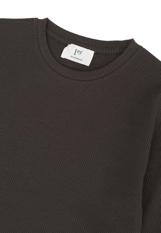 リブ５分袖Tシャツ 詳細画像 Brown 13