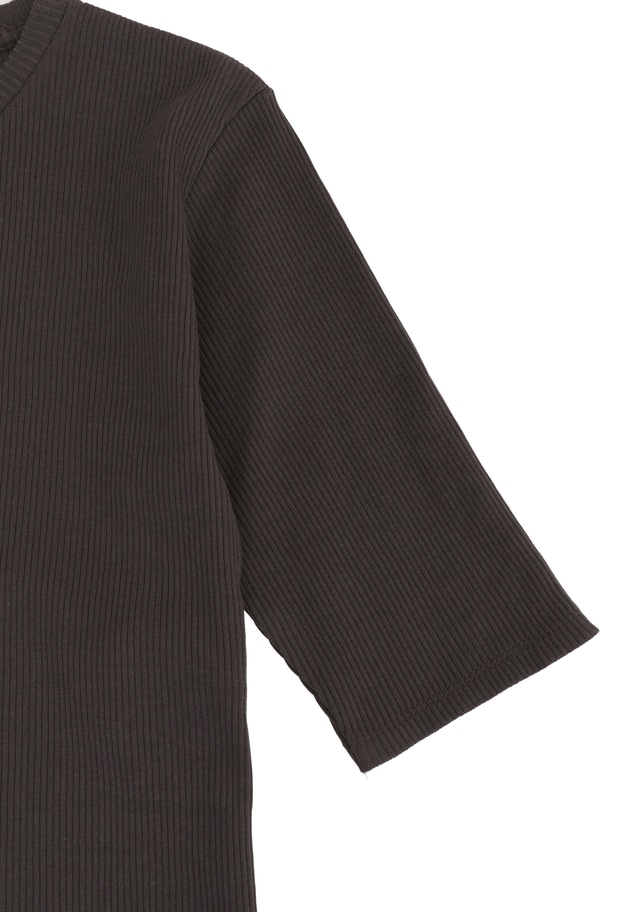 リブ５分袖Tシャツ 詳細画像 Brown 14