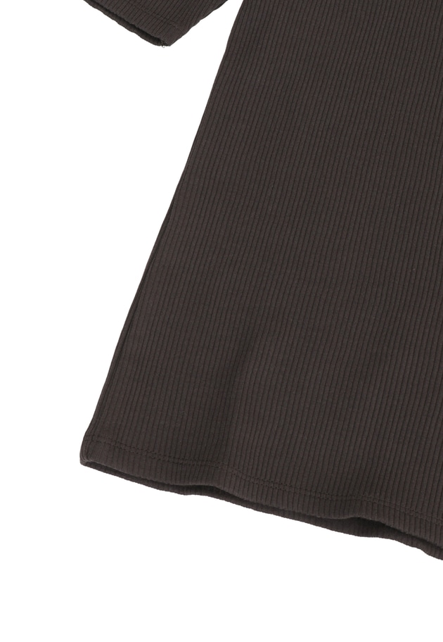 リブ５分袖Tシャツ 詳細画像 Brown 15