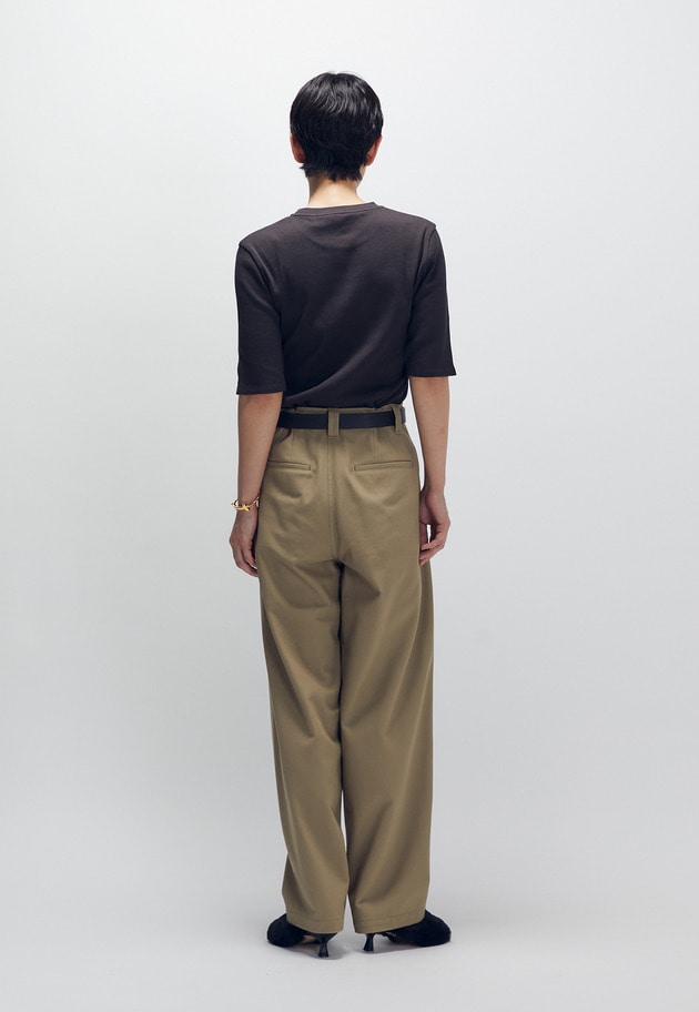 リブ５分袖Tシャツ 詳細画像 Brown 6