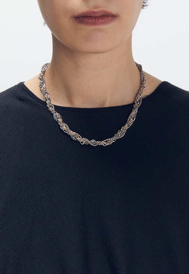 ＜Bijou R.I (ビジューアールアイ)＞トリプルチェーンネックレス 詳細画像 Silver 2