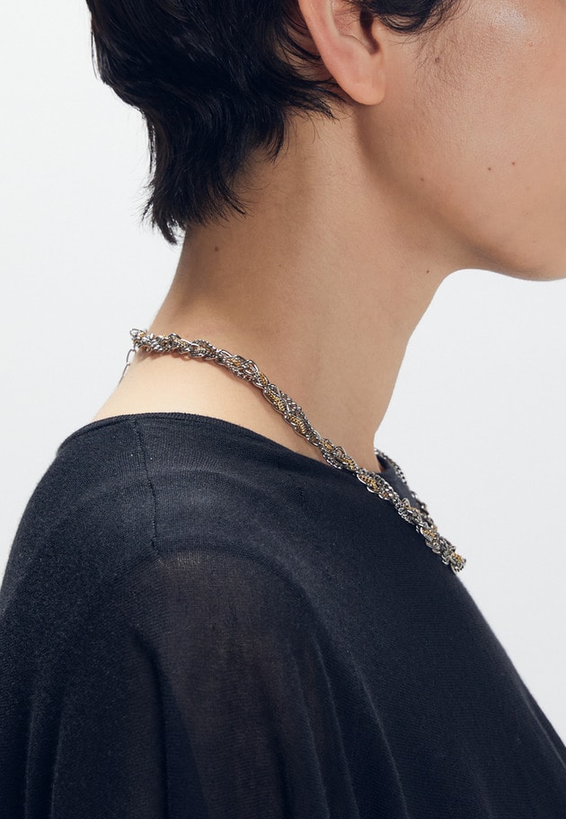 ＜Bijou R.I (ビジューアールアイ)＞トリプルチェーンネックレス 詳細画像 Silver 3