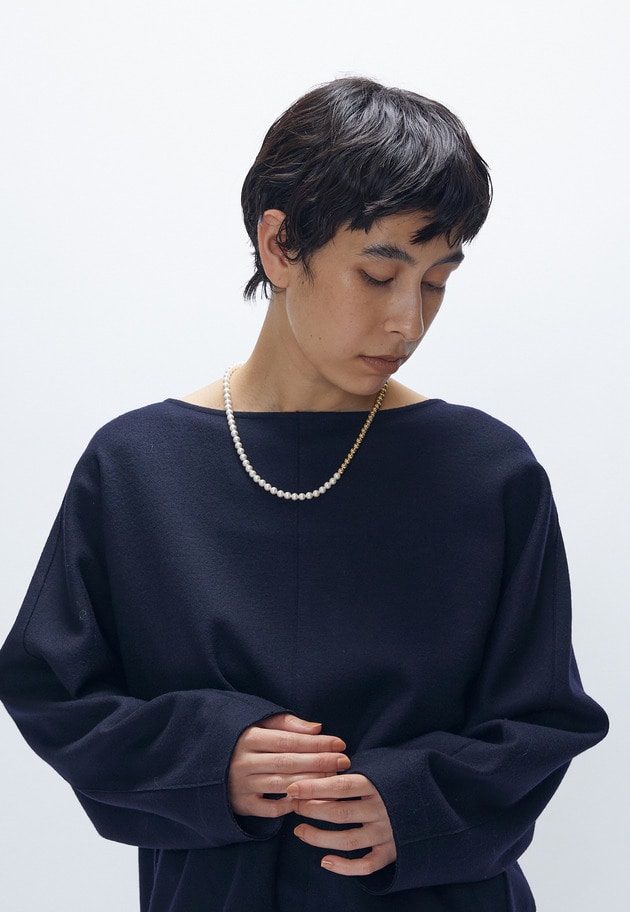 ＜Bijou R.I (ビジューアールアイ)＞メタリック×パールネックレス 詳細画像 Gold 2