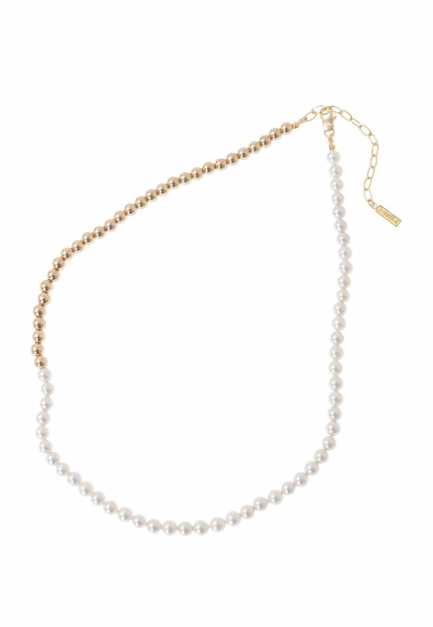 ＜Bijou R.I (ビジューアールアイ)＞メタリック×パールネックレス 詳細画像 Gold 3