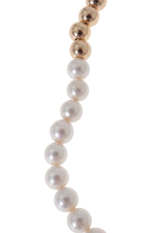 ＜Bijou R.I (ビジューアールアイ)＞メタリック×パールネックレス 詳細画像 Gold 4