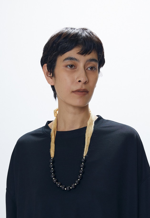 ＜OCUCCI Jewery（オクチジュエリー）＞ウッド×シルクネックレス 詳細画像 Black 2