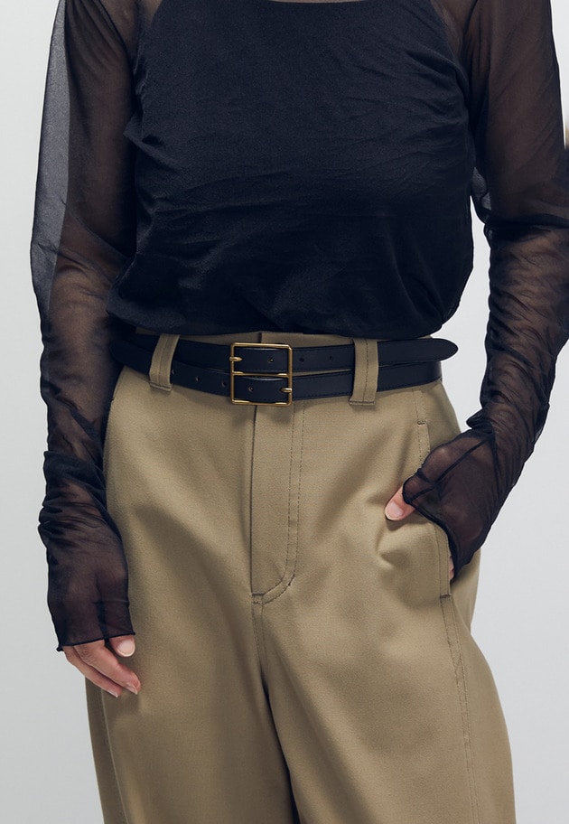 ＜ATELIER AMBOISE (アトリエ アンボワーズ)＞レザーベルト 詳細画像 Black 2