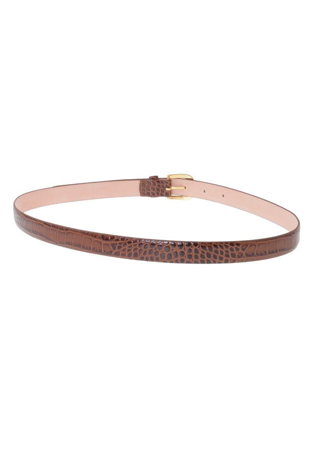 ＜ATELIER AMBOISE (アトリエ アンボワーズ)＞型押しレザーベルト 詳細画像 Brown 2