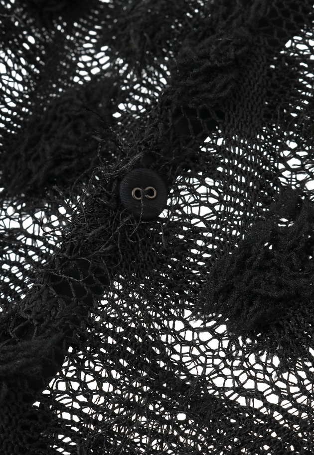 ＜near.nippon (ニアー ニッポン)＞ポップコーンレースドロストトップス 詳細画像 Black 11