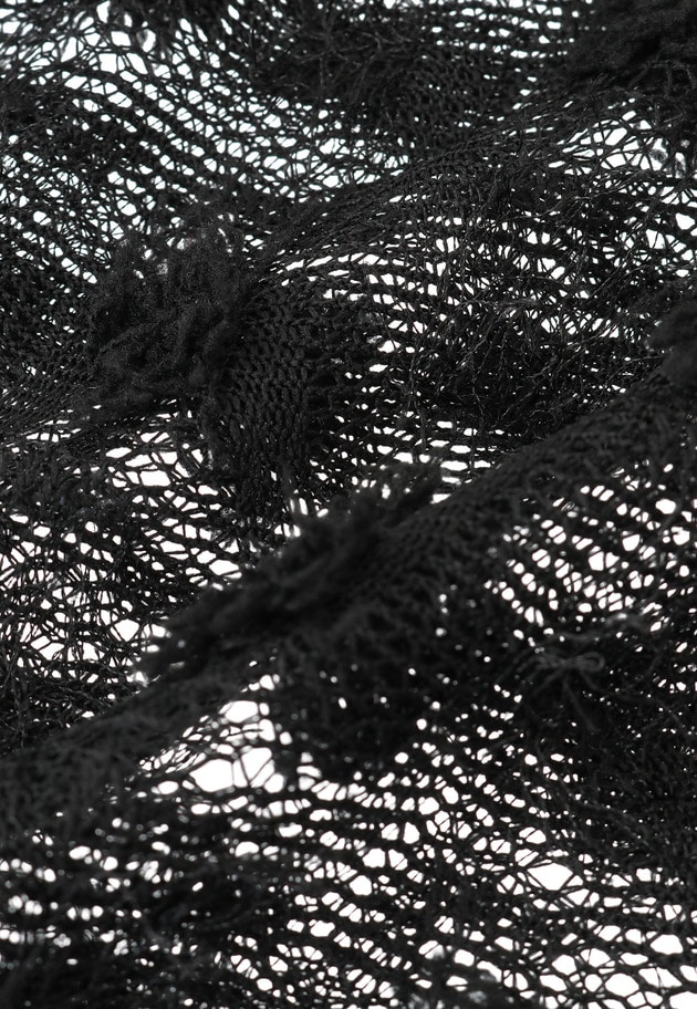 ＜near.nippon (ニアー ニッポン)＞ポップコーンレースドロストトップス 詳細画像 Black 14