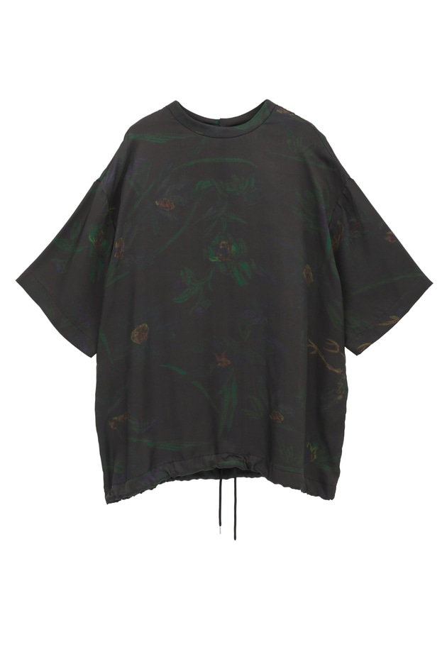 ＜near.nippon (ニアー ニッポン)＞ボタニカルプリント　オーバーTシャツ 詳細画像 Black 11