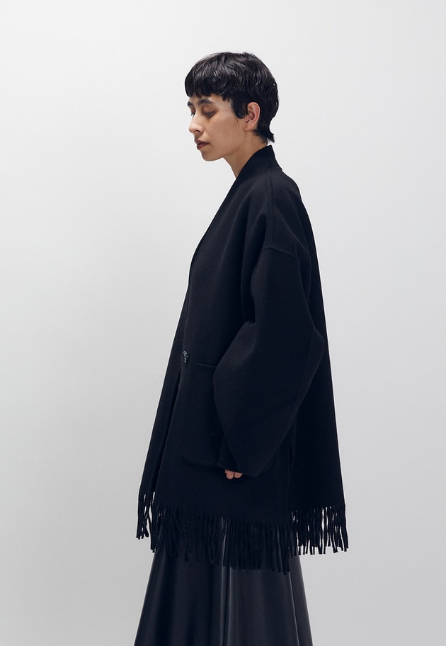 ＜THE DYNAMIS STUDIO/ザ デュナミス スタジオ＞ミドル丈コート 詳細画像 Black 2