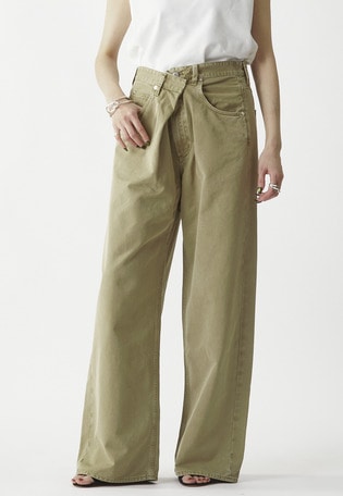 【予約】＜AGOLDE （エーゴールド―イー）＞“VANA FOLD JEAN”デニムパンツ（ベージュ）