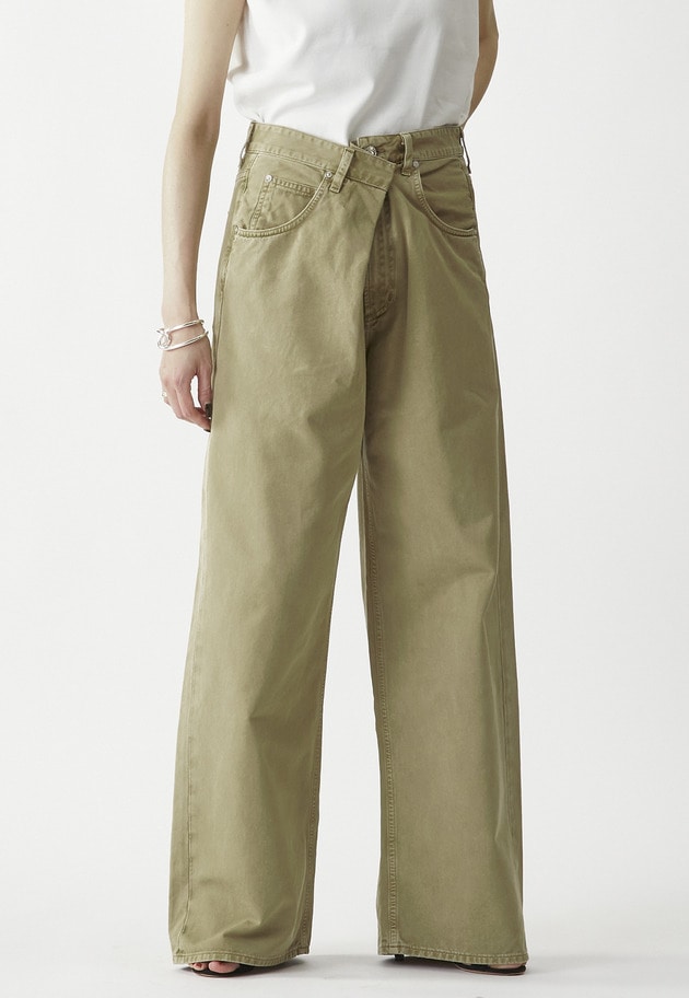 【予約】＜AGOLDE （エーゴールド―イー）＞“VANA FOLD JEAN”デニムパンツ（ベージュ） 詳細画像 Beige 3