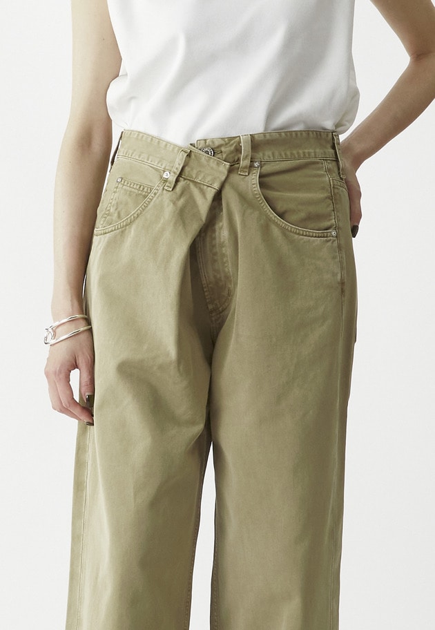 【予約】＜AGOLDE （エーゴールド―イー）＞“VANA FOLD JEAN”デニムパンツ（ベージュ） 詳細画像 Beige 6