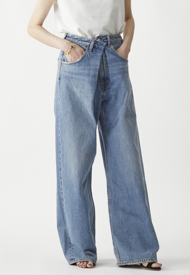 【予約】＜AGOLDE （エーゴールド―イー）＞“VANA FOLD JEAN”デニムパンツ（インディゴ） 詳細画像 Indigo 1