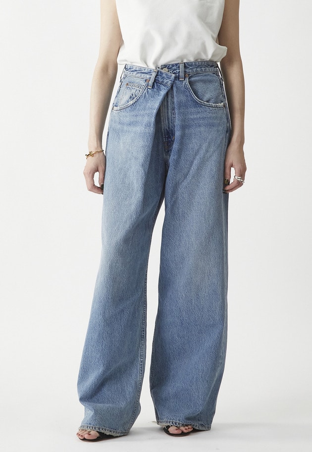 【予約】＜AGOLDE （エーゴールド―イー）＞“VANA FOLD JEAN”デニムパンツ（インディゴ） 詳細画像 Indigo 2