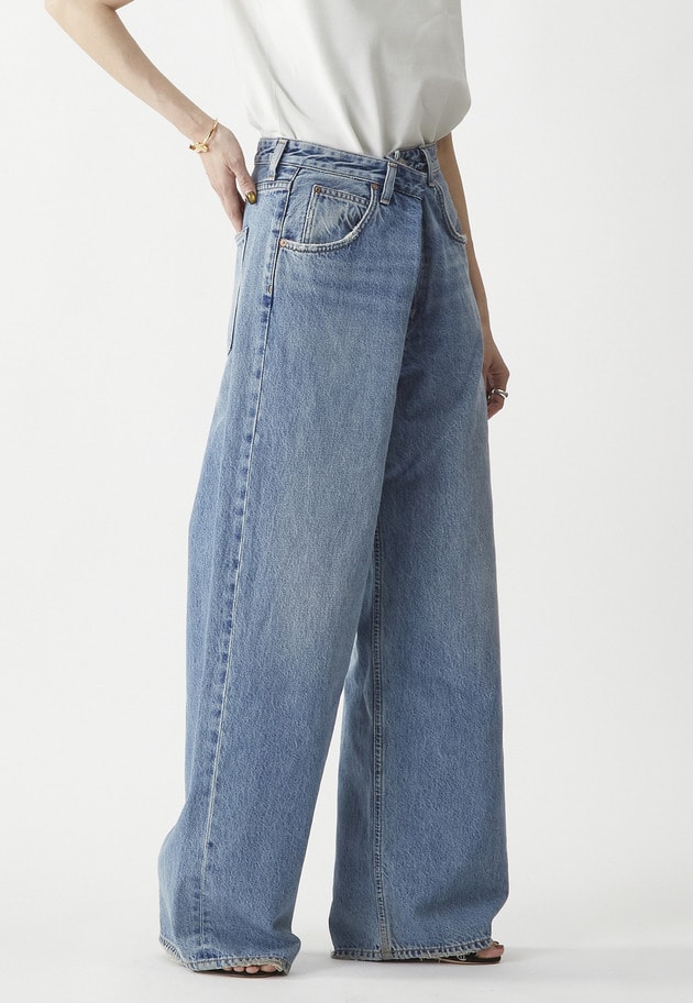 【予約】＜AGOLDE （エーゴールド―イー）＞“VANA FOLD JEAN”デニムパンツ（インディゴ） 詳細画像 Indigo 3