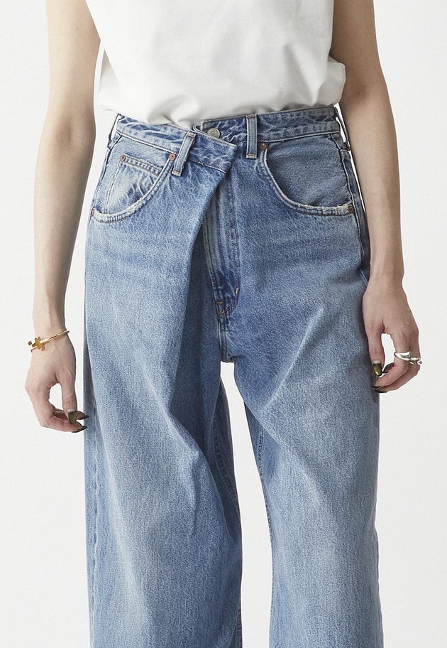 【予約】＜AGOLDE （エーゴールド―イー）＞“VANA FOLD JEAN”デニムパンツ（インディゴ） 詳細画像 Indigo 5
