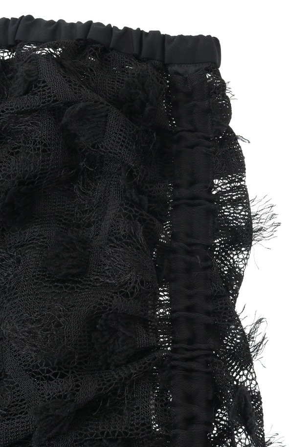 ＜near.nippon (ニアー ニッポン)＞ポップコーンレースドロストスカート 詳細画像 Black 10