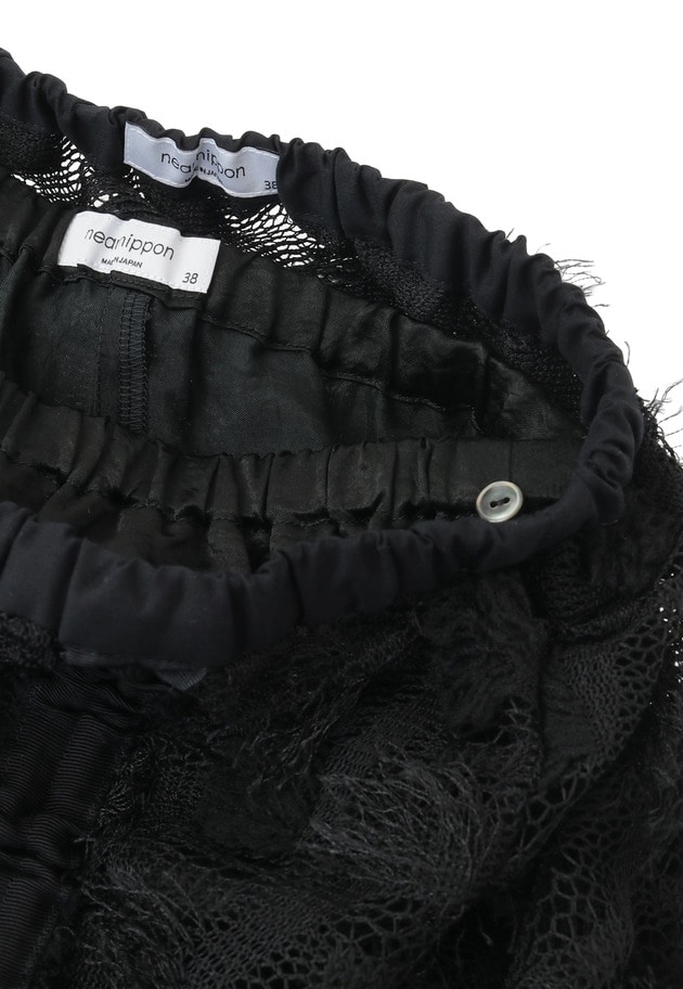 ＜near.nippon (ニアー ニッポン)＞ポップコーンレースドロストスカート 詳細画像 Black 12