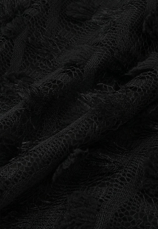 ＜near.nippon (ニアー ニッポン)＞ポップコーンレースドロストスカート 詳細画像 Black 15