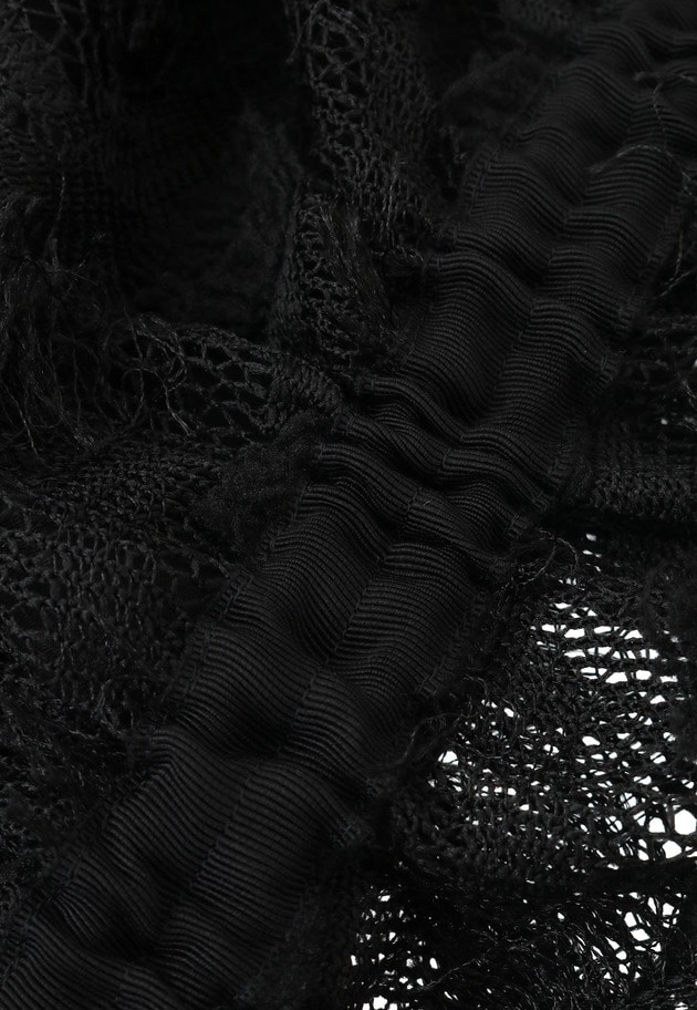 ＜near.nippon (ニアー ニッポン)＞ポップコーンレースドロストスカート 詳細画像 Black 16