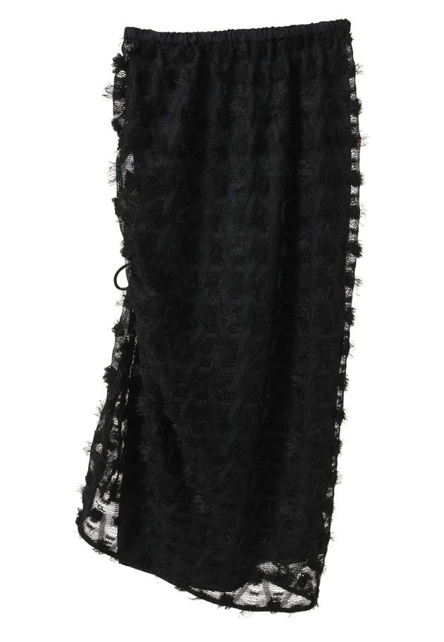 ＜near.nippon (ニアー ニッポン)＞ポップコーンレースドロストスカート 詳細画像 Black 7