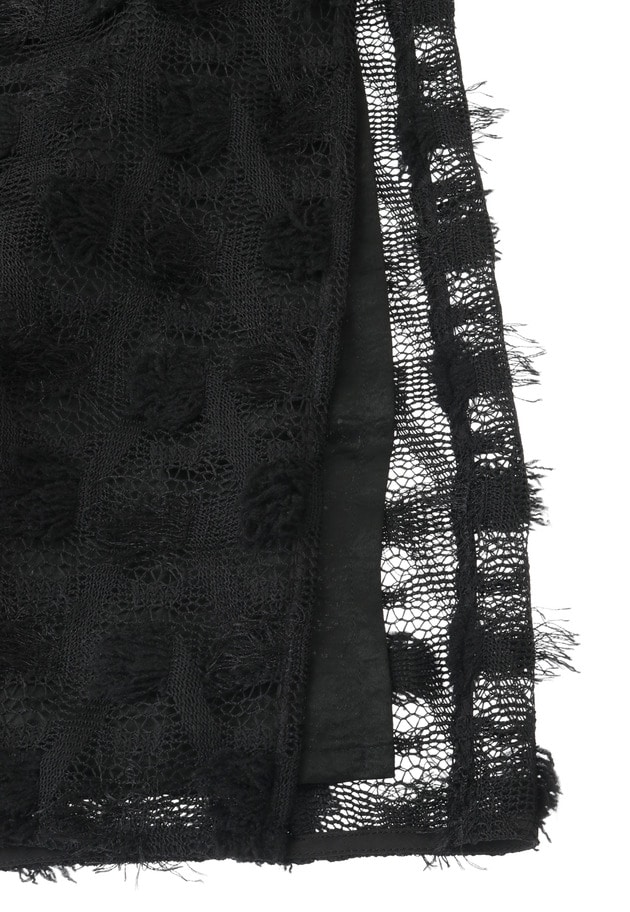 ＜near.nippon (ニアー ニッポン)＞ポップコーンレースドロストスカート 詳細画像 Black 9