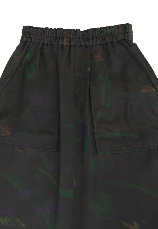 ＜near.nippon (ニアー ニッポン)＞ボタニカルプリント ロングスカート 詳細画像 Black 13