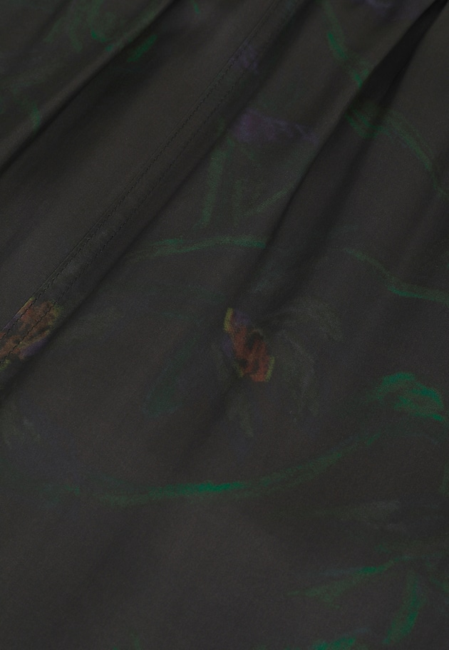 ＜near.nippon (ニアー ニッポン)＞ボタニカルプリント ロングスカート 詳細画像 Black 18