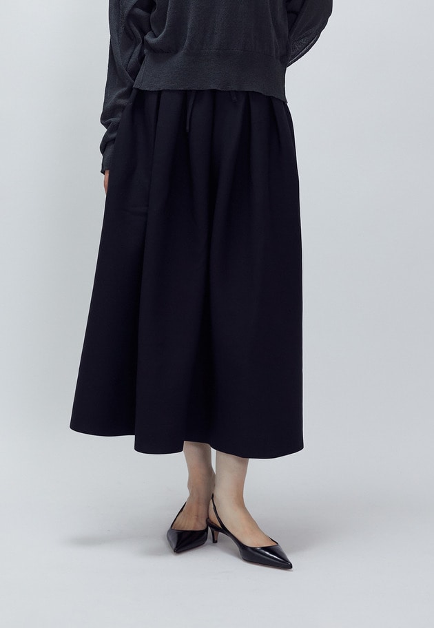 ＜LOWER（ローヴァー）＞18Gリブスカート 詳細画像 Black 1