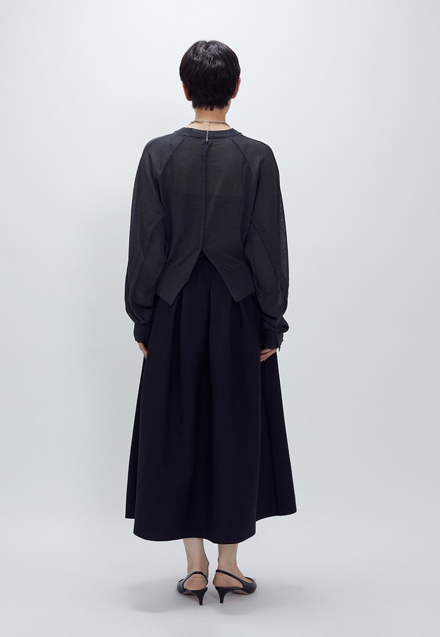 ＜LOWER（ローヴァー）＞18Gリブスカート 詳細画像 Black 3