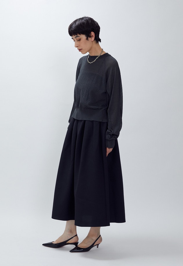 ＜LOWER（ローヴァー）＞18Gリブスカート 詳細画像 Black 4