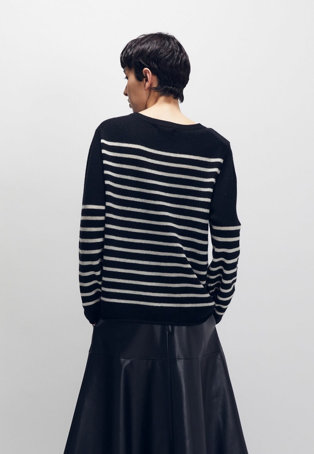 ＜COUTURE D'ADAM（クチュール ド アダム）＞フレンチボーダーニット 詳細画像 Black 3