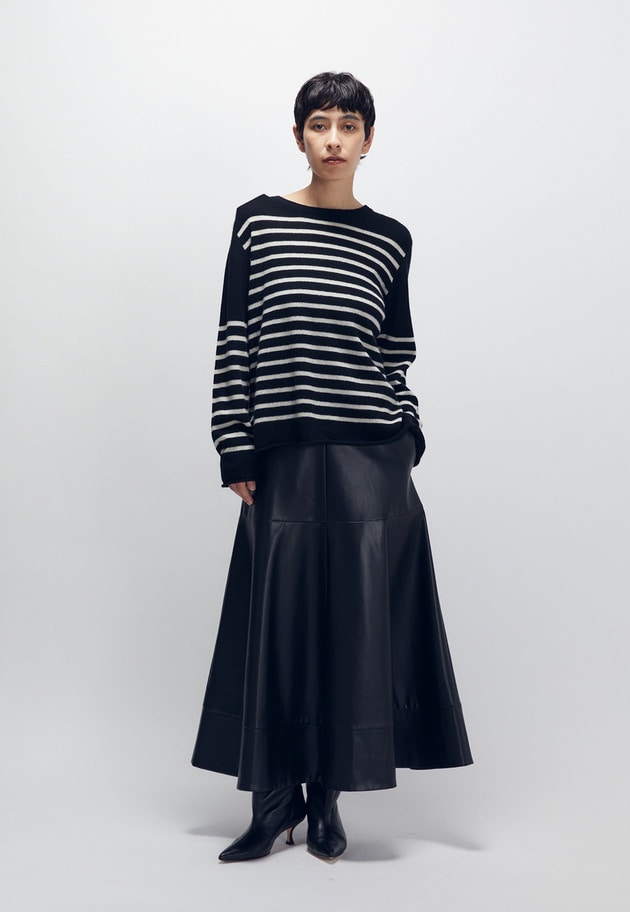 ＜COUTURE D'ADAM（クチュール ド アダム）＞フレンチボーダーニット 詳細画像 Black 4