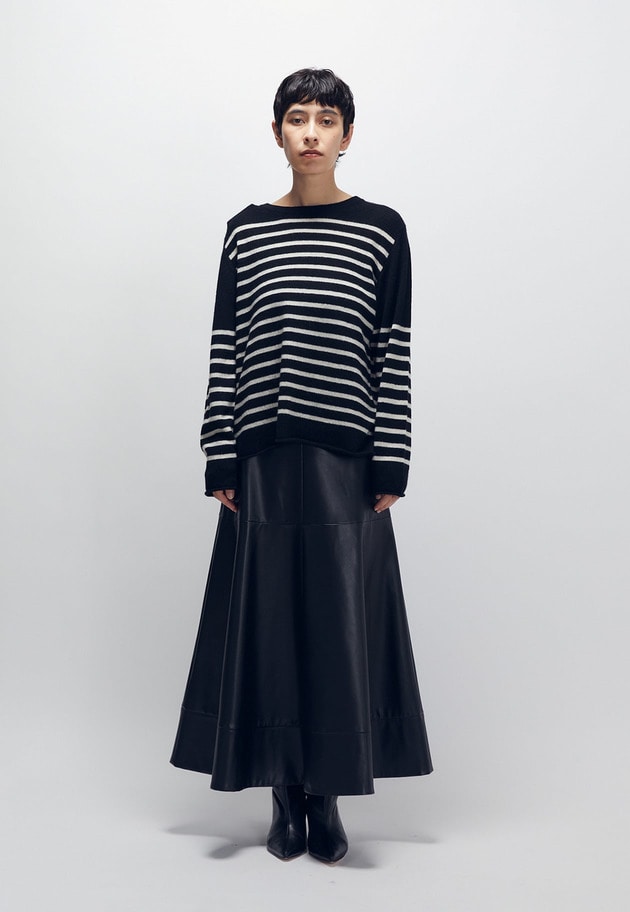 ＜COUTURE D'ADAM（クチュール ド アダム）＞フレンチボーダーニット 詳細画像 Black 5