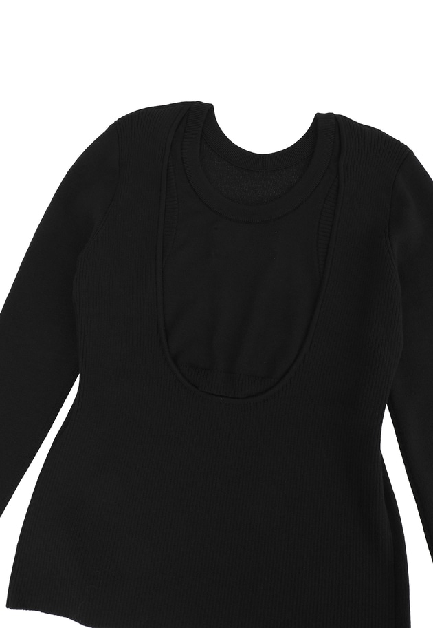 ＜LOWER（ローヴァー）＞14Gオープンバックニット 詳細画像 Black 16