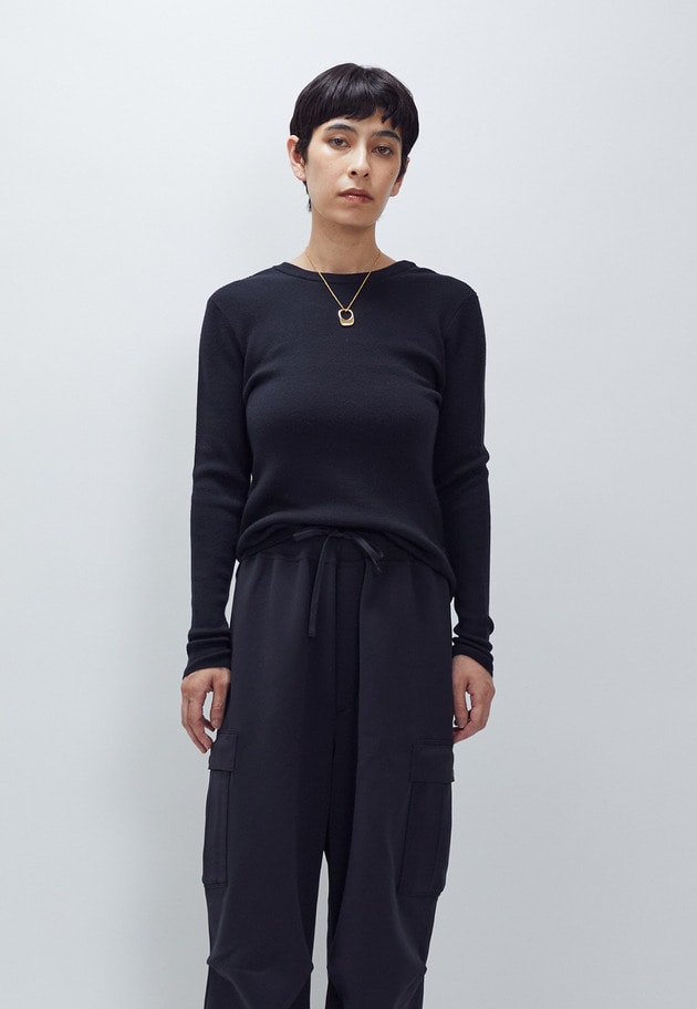 ＜LOWER（ローヴァー）＞14Gオープンバックニット 詳細画像 Black 2