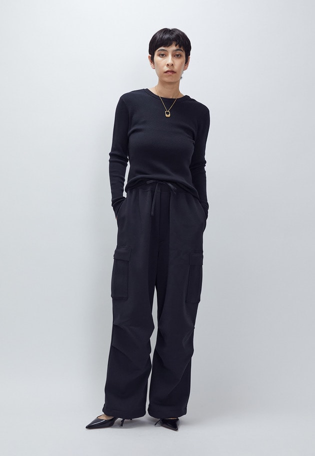 ＜LOWER（ローヴァー）＞14Gオープンバックニット 詳細画像 Black 5