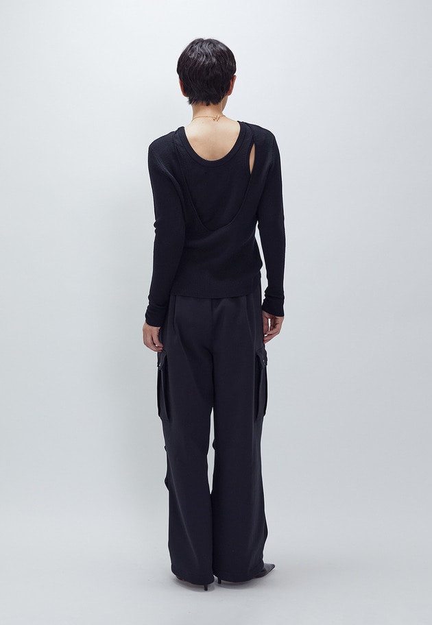 ＜LOWER（ローヴァー）＞14Gオープンバックニット 詳細画像 Black 7