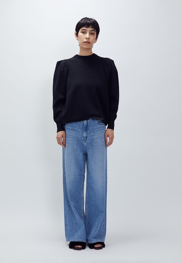 ＜LOWER（ローヴァー）＞14Gパワーショルダーニット 詳細画像 Black 3