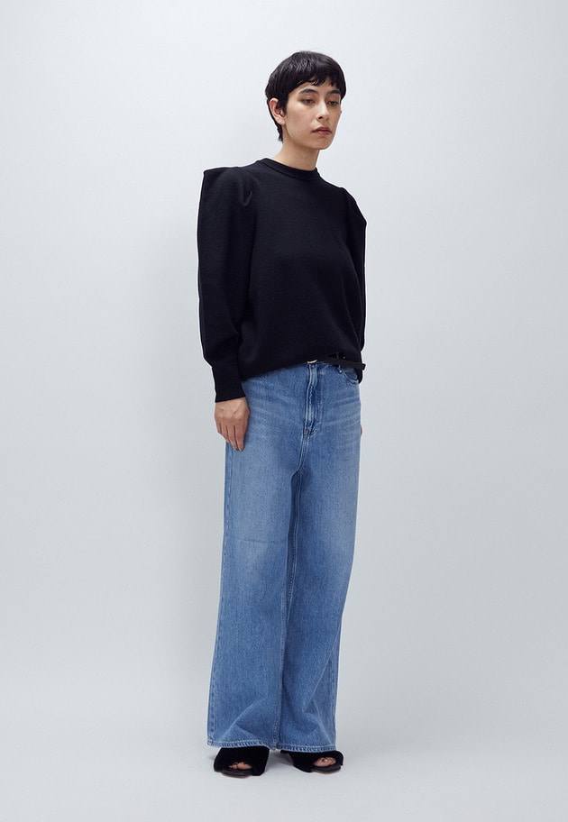 ＜LOWER（ローヴァー）＞14Gパワーショルダーニット 詳細画像 Black 4