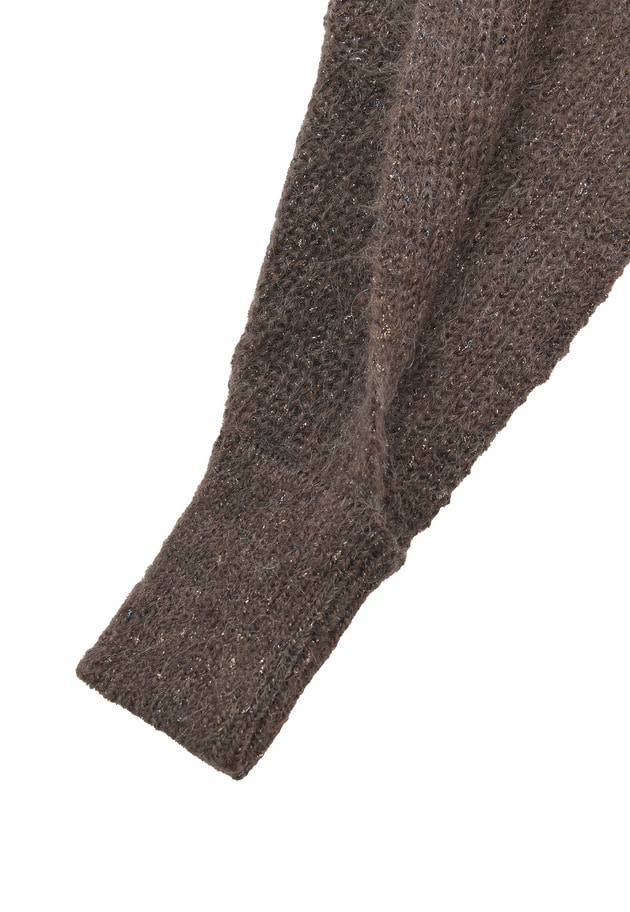 ＜near.nippon (ニアー ニッポン)＞ラメミックスキッドモヘアスリーブマフラージレ 詳細画像 Brown 10