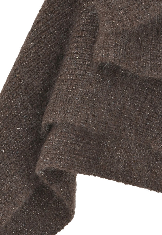 ＜near.nippon (ニアー ニッポン)＞ラメミックスキッドモヘアスリーブマフラージレ 詳細画像 Brown 11