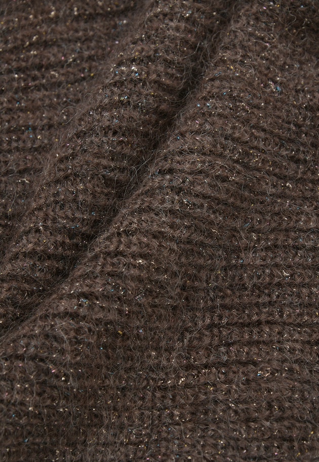 ＜near.nippon (ニアー ニッポン)＞ラメミックスキッドモヘアスリーブマフラージレ 詳細画像 Brown 15