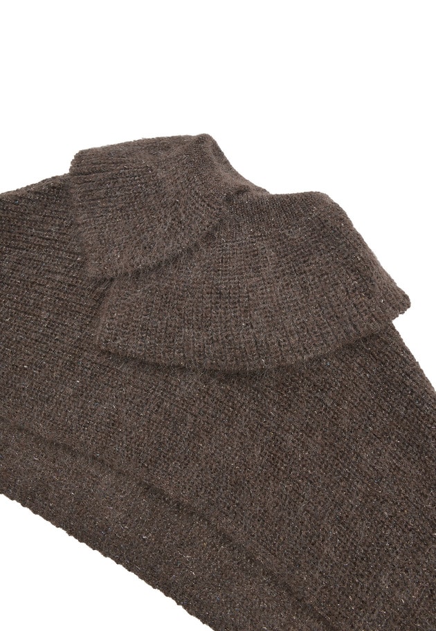 ＜near.nippon (ニアー ニッポン)＞ラメミックスキッドモヘアスリーブマフラージレ 詳細画像 Brown 9