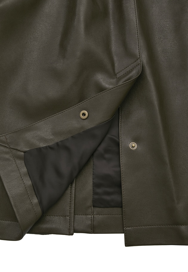 ＜SYSTEM（システム）＞レザーライク ケープジャケット 詳細画像 Dark brown 19