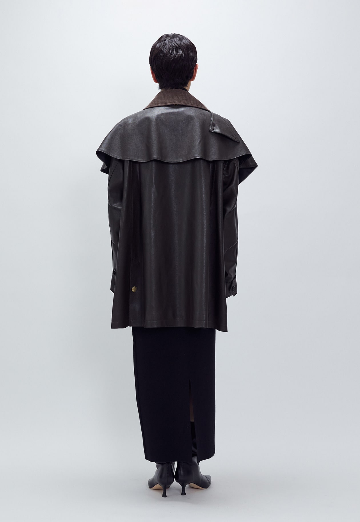 SYSTEM（システム）＞レザーライク ケープジャケット】｜1er