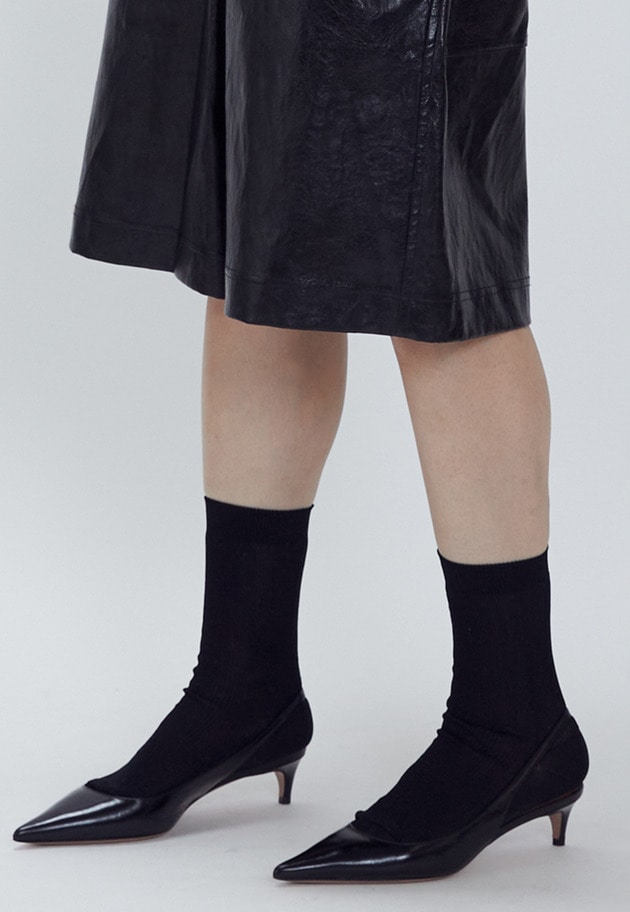 ＜MARCOMONDE（マルコモンド）＞グリッターリブソックス 詳細画像 Black 1